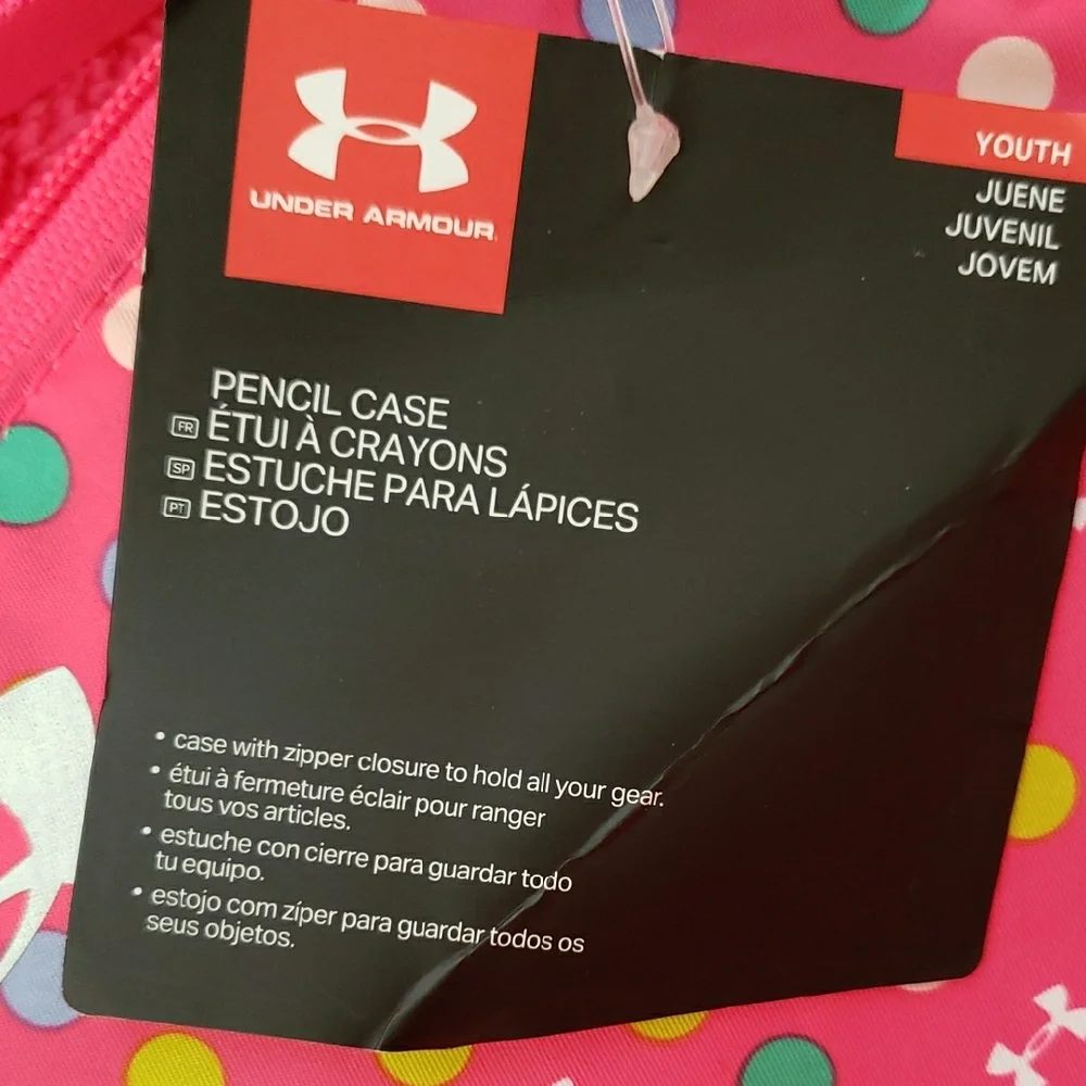 Under Armour Pink Multi-Color Dot Pencil Case
